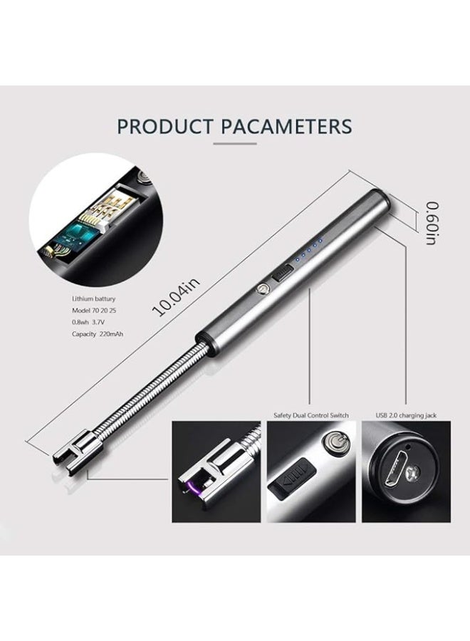 Electric lighter with a long arc design, windproof and rechargeable with USB port, flameless windproof candle lighter, plasma lighter, New Year's Eve gift for kitchen, candles, gas stove and fireworks, (JL801-1) - Image 5